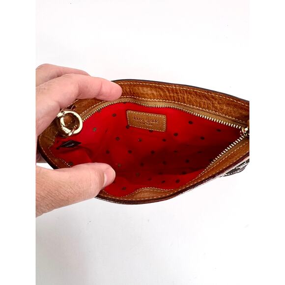 Kate Spade Zippered Wallet Wristlet Clutch Chrissy Classic Noel Chocolate NWT - Picture 4 of 9